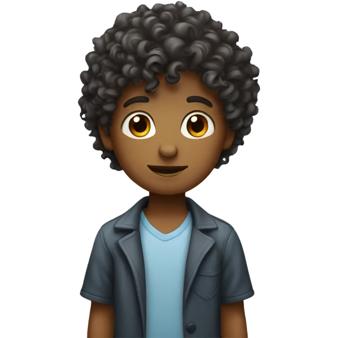Curly head little boy standing emoji