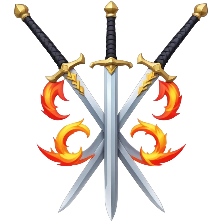 fire double swords emblem emoji