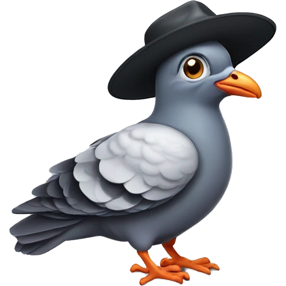 Pigeon with hat, Vacance, Vacation, student emoji