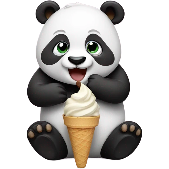 Panda eating ice cream emoji