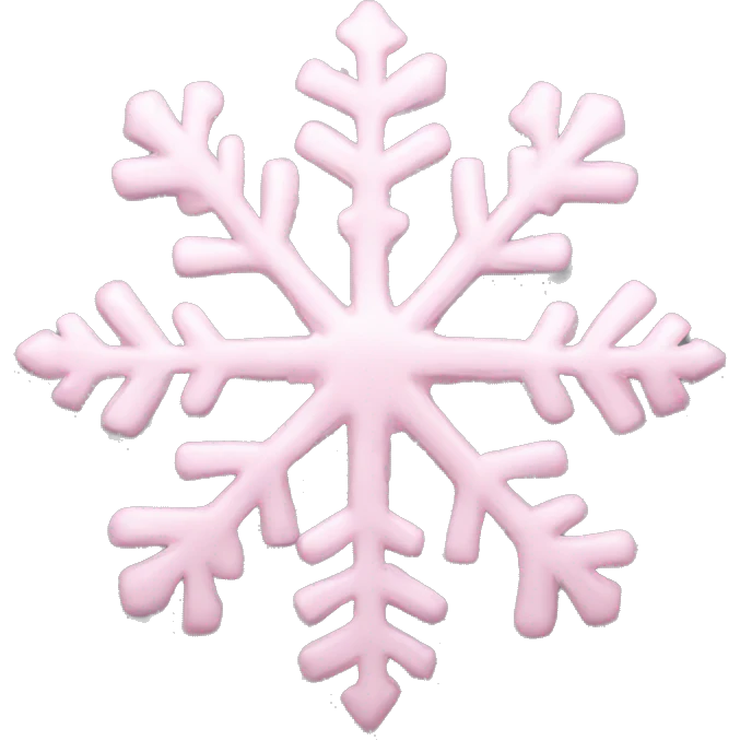 Snowflake with light pink bow ￼ emoji