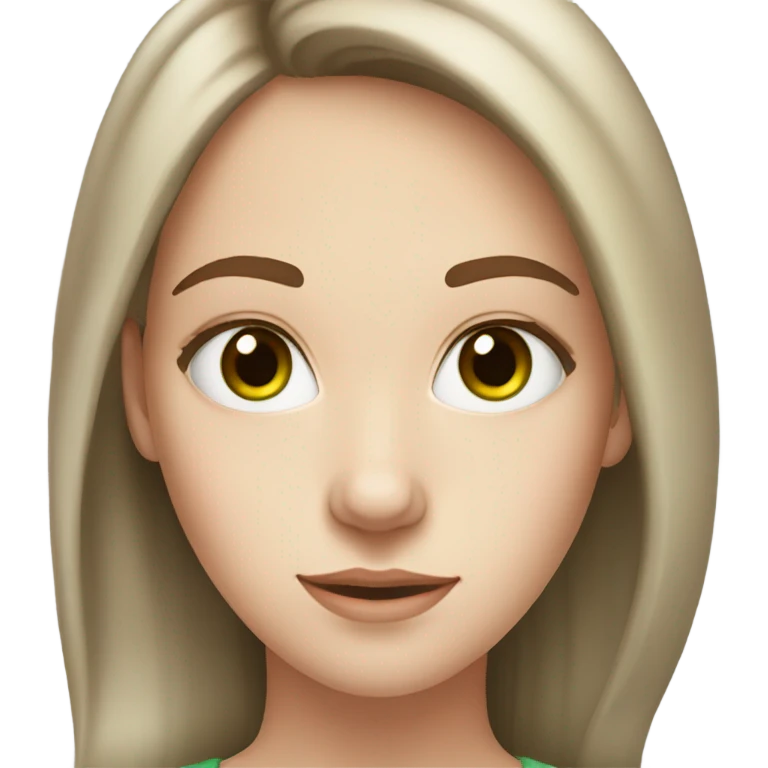 Young adult girl with pale skin, green eyes and brown hair emoji