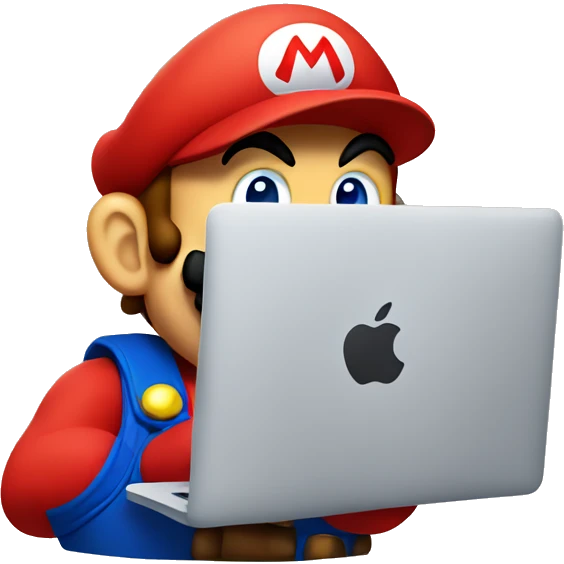 mario with macbook emoji