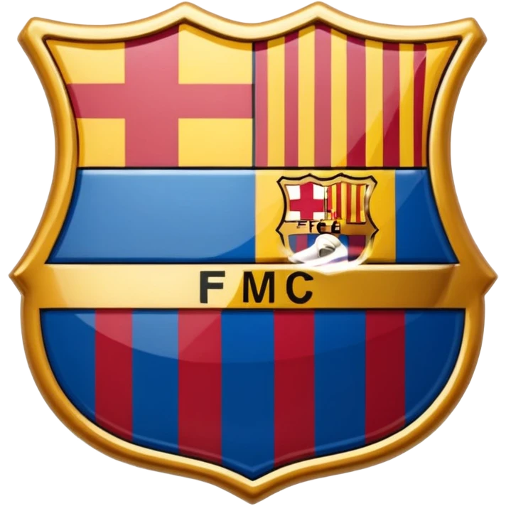 El escudo del Barcelona con unas esposas emoji