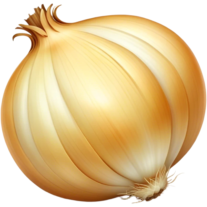 Cinematic crisp white onion, slightly peeled to reveal smooth layers, warm golden tones, rustic and fresh, soft glowing highlights. emoji