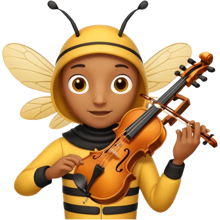 Bee playing violin on his shoulders emoji