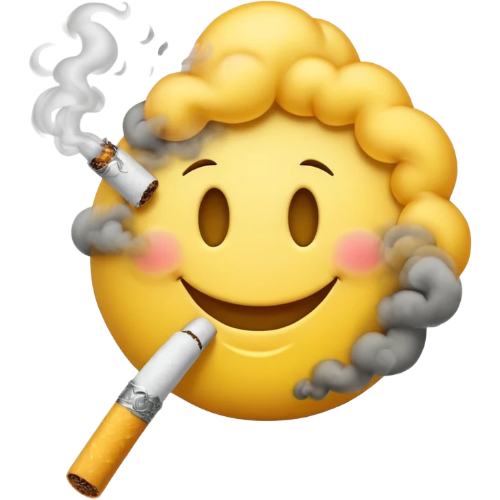 Smiley face smoking emoji