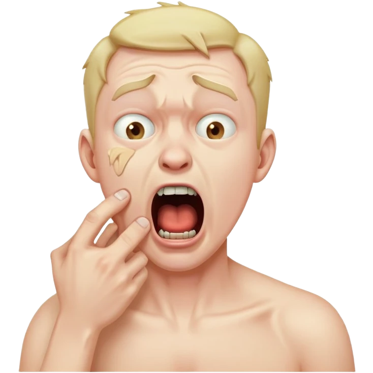 Man choking himself screaming emoji
