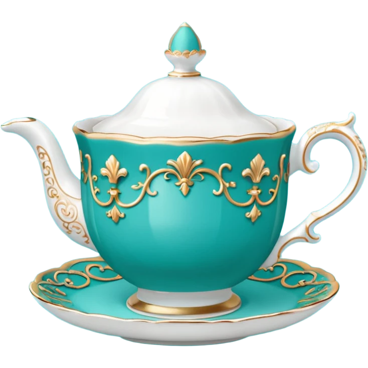 Madeleine Hatter inspired teal teacup emoji