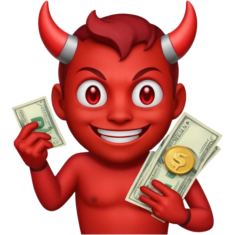 devil emoji with money emoji