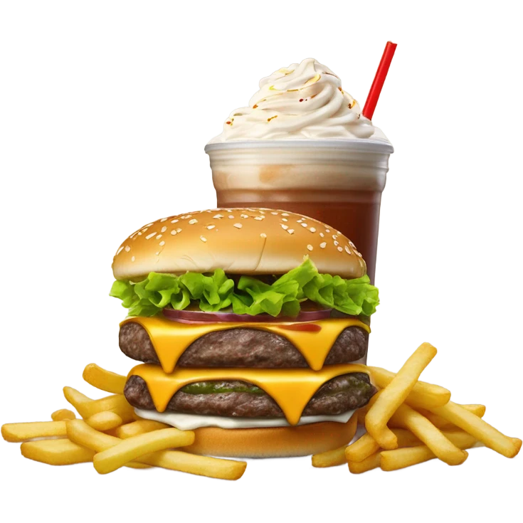 Big Mac with fries and a milkshake  emoji