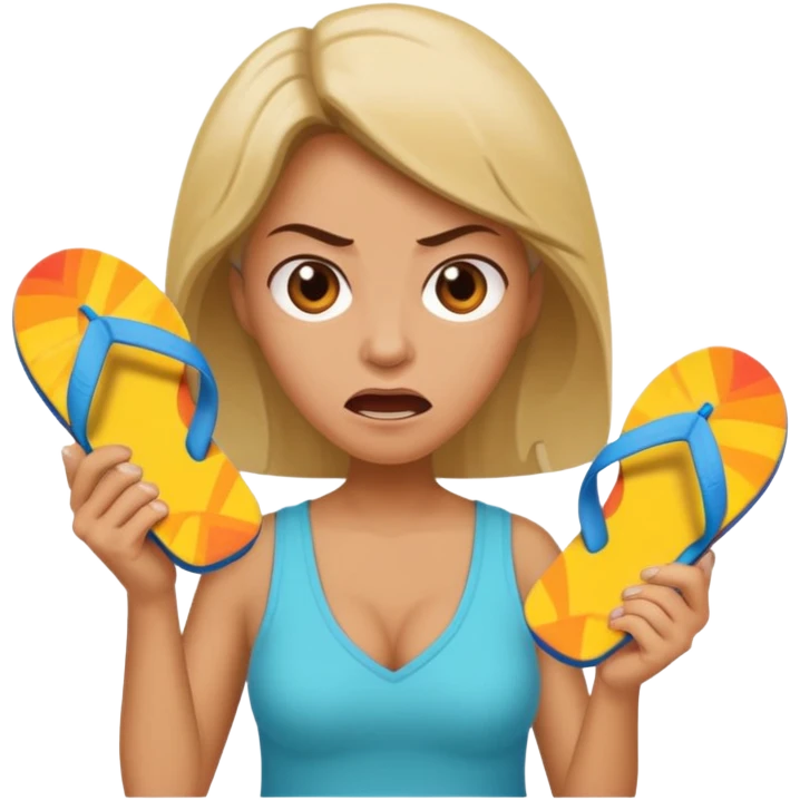 an angry mother with a flip-flop in her hand emoji