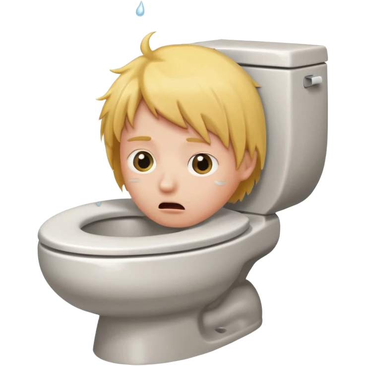 A persons head is sticking out of a toliet emoji