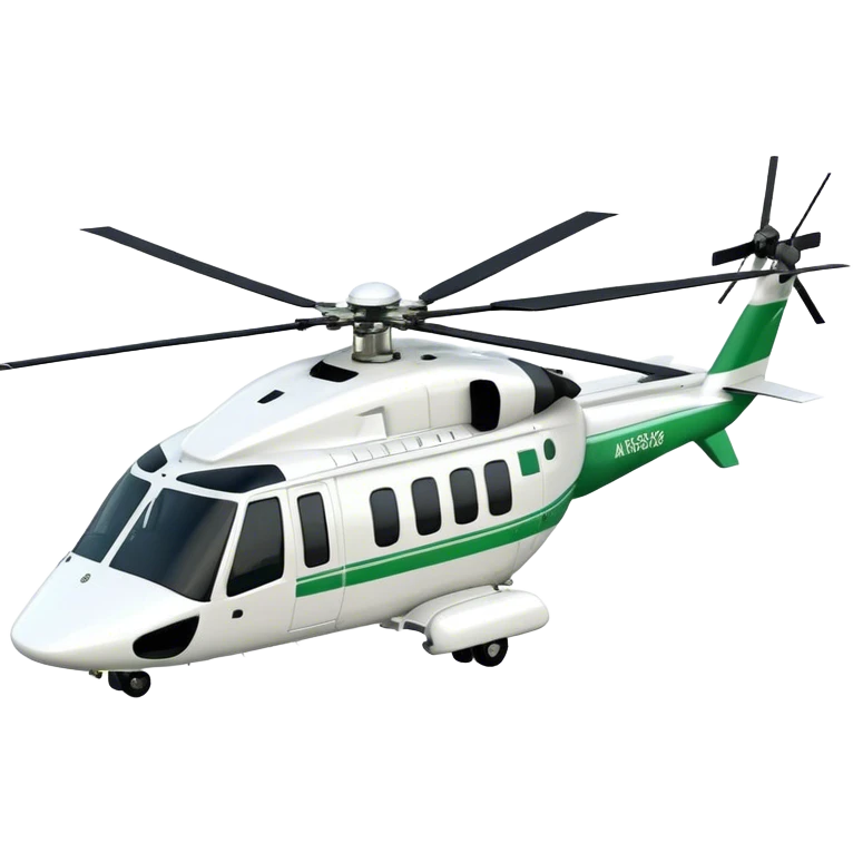 AgustaWestland AW139 - Leonardo (Model Year: 2022) (Iconic colour: White with green accents) emoji