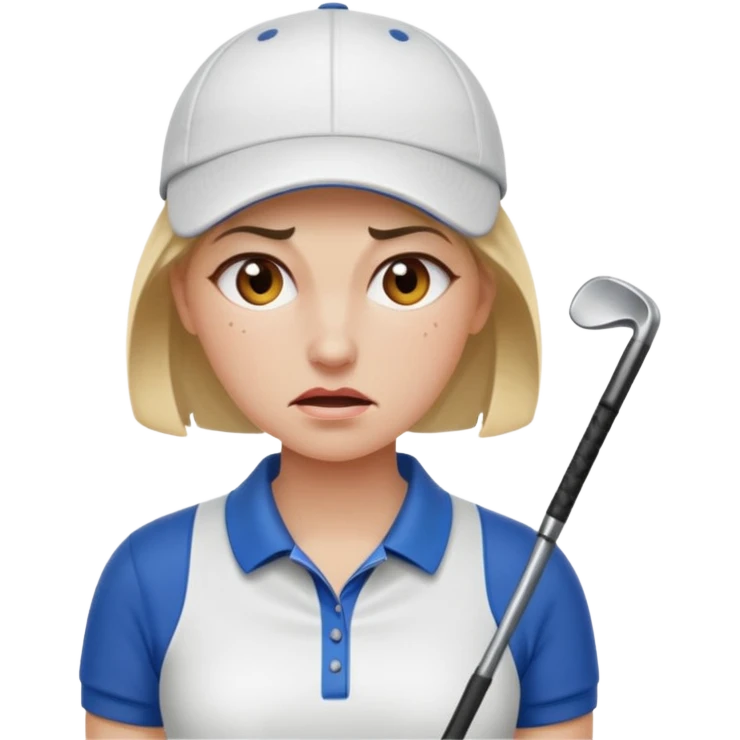 women golfer pain emoji