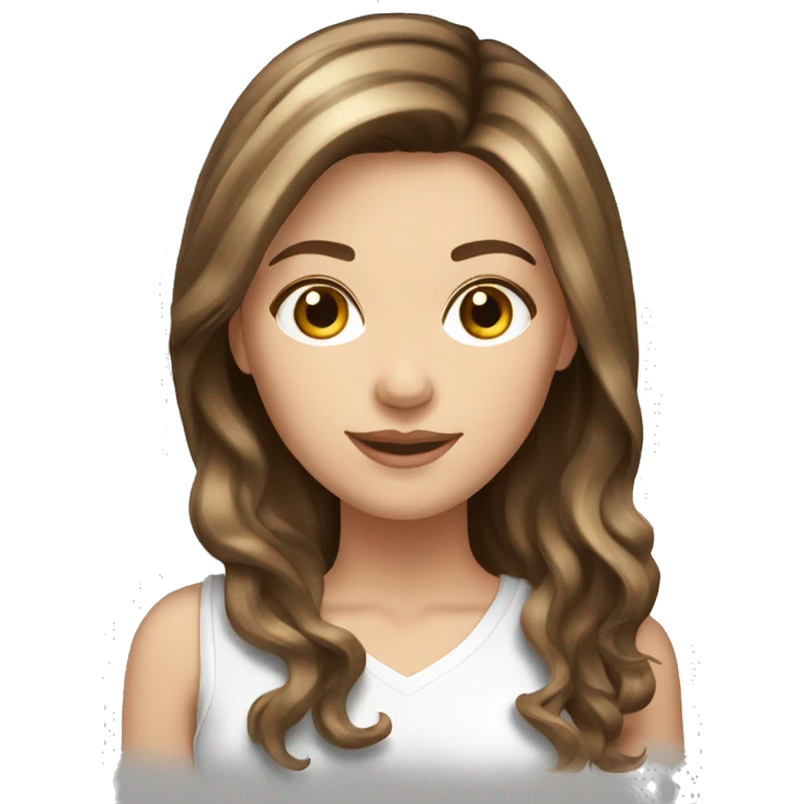white girl, brown hair with highlights, hairdresser emoji