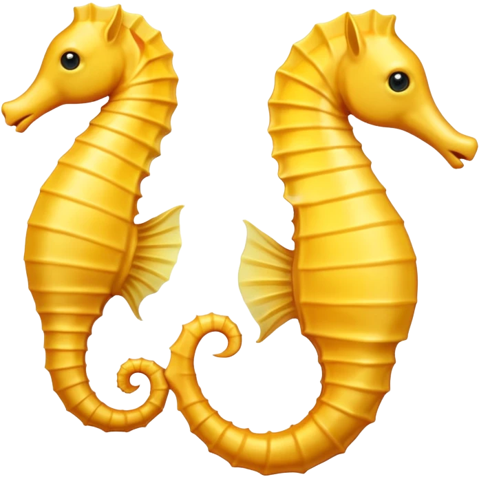 seahorse yellow facing left while tail facing right emoji