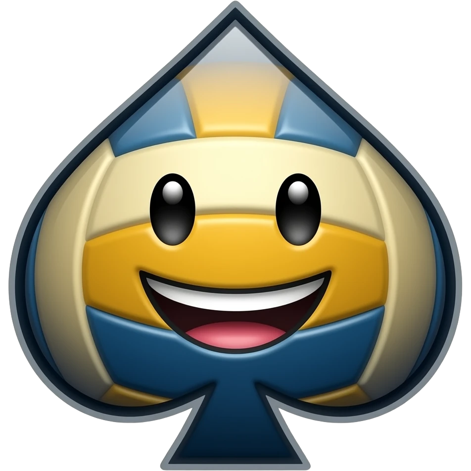 Character cartoon emoji spade for a volleyball team emoji