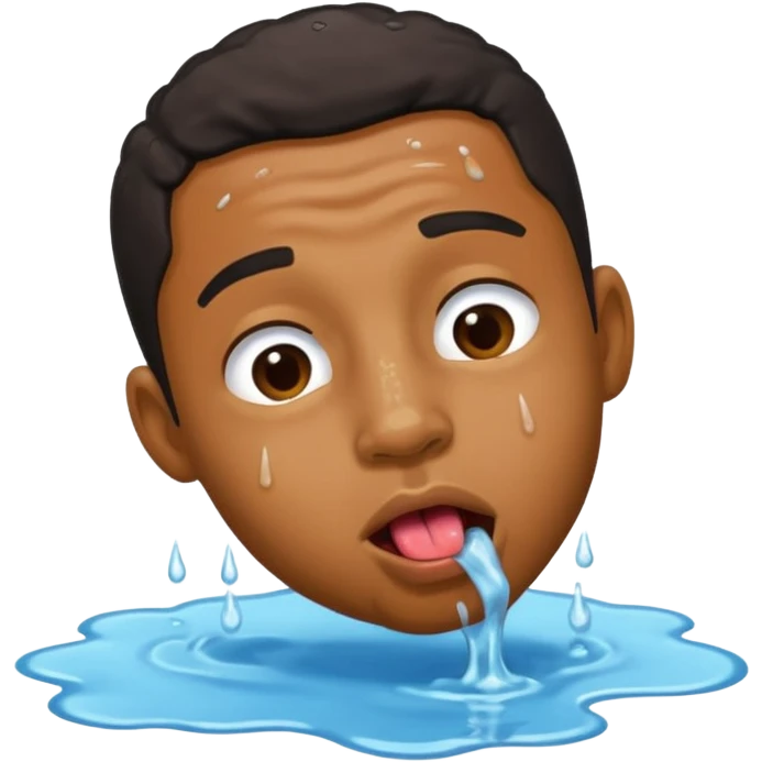 Sexual pleasure wet puddle licking head down black man emoji