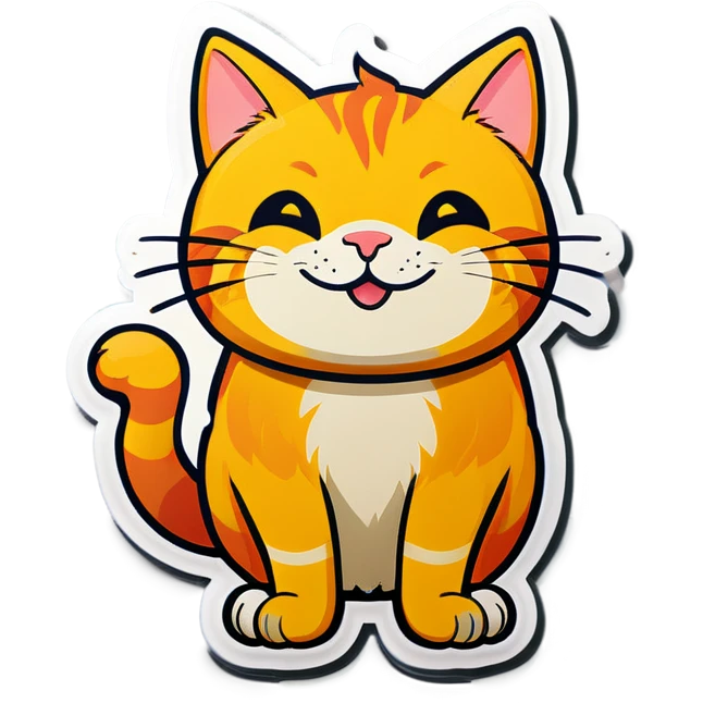 Happy yellow cat  emoji