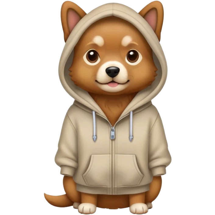 Dog wearing a hoodie emoji