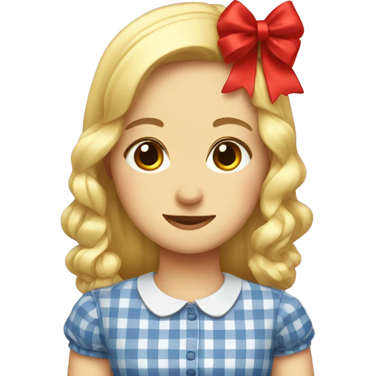 gingham red bow emoji
