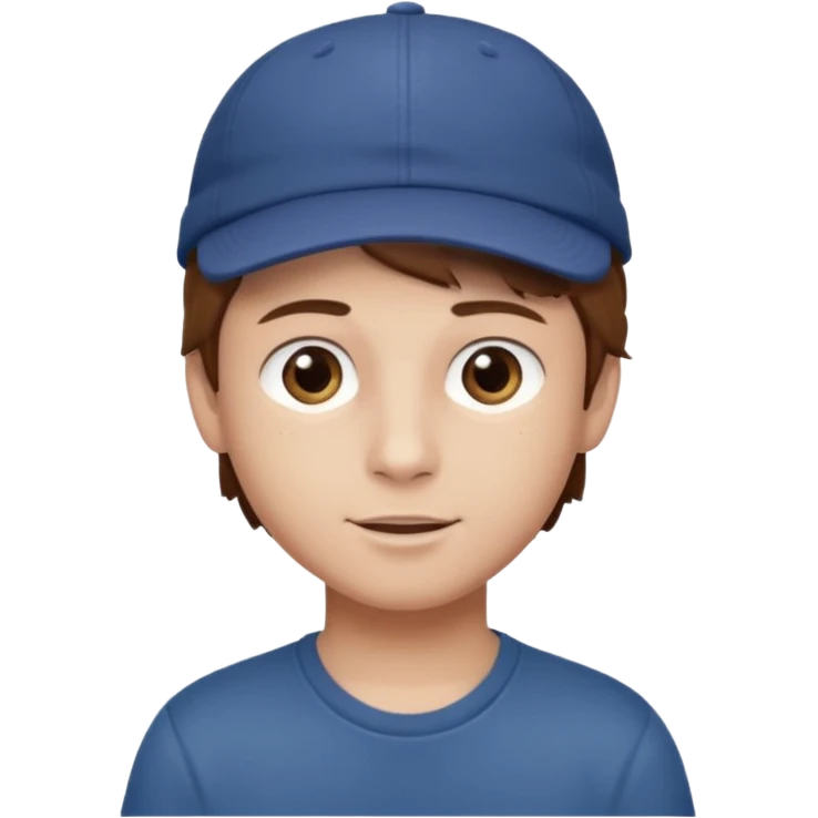 Un niño con gorra pelo castaño  emoji