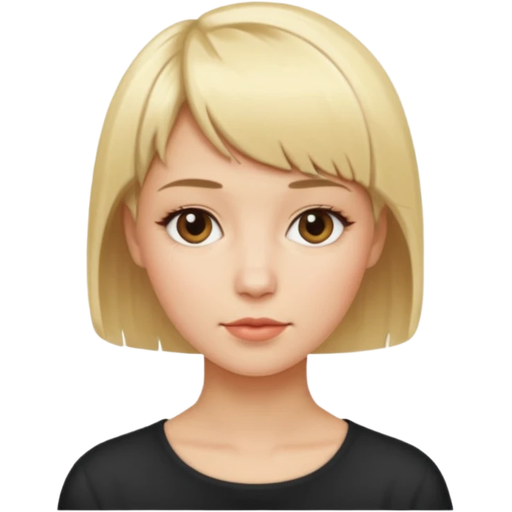 blondynka krótkie włosy z taką dłuższą grzywka emoji