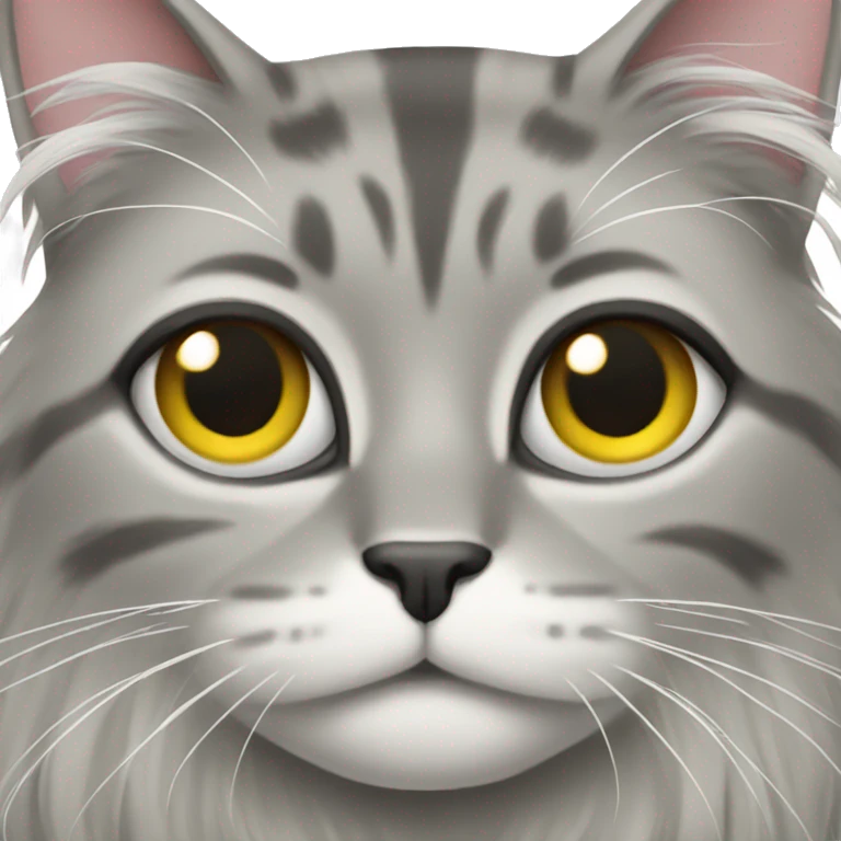 Grey long hair cat  emoji