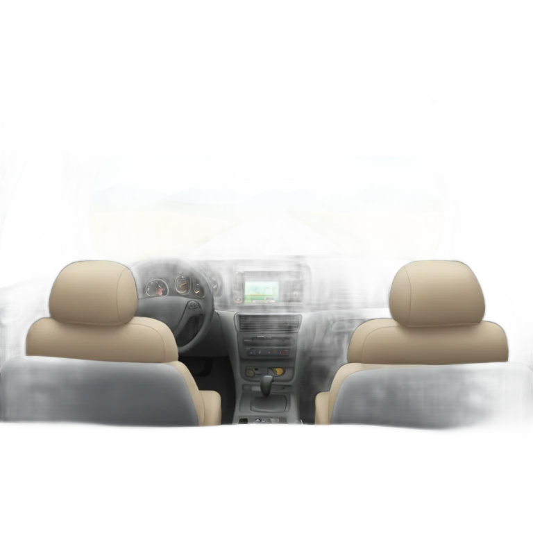 Inside car view from backseat emoji