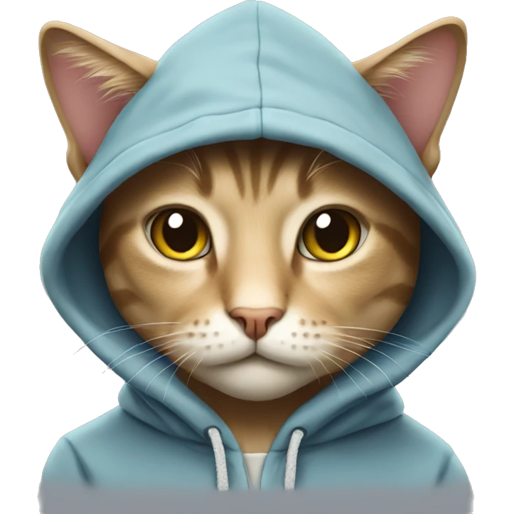cat wearing hoodie emoji