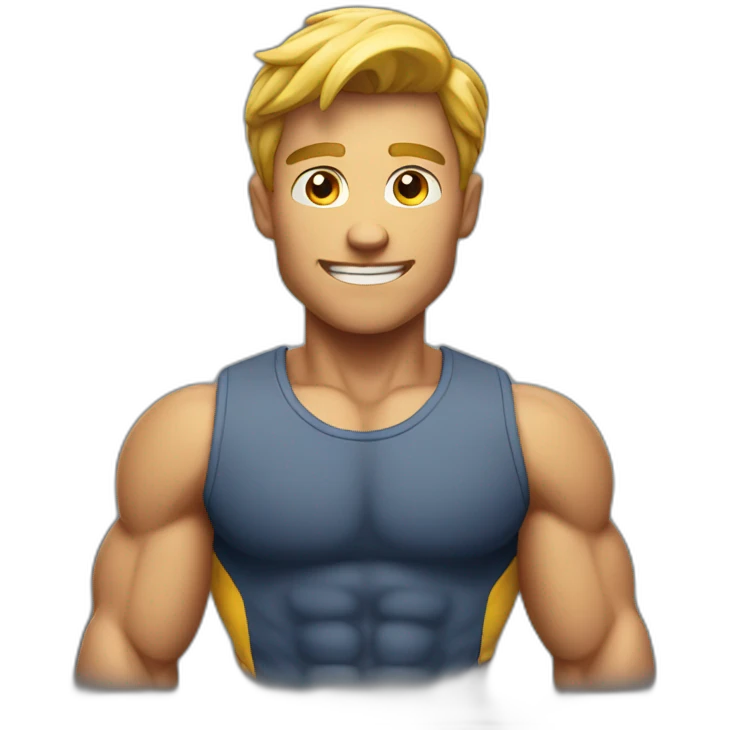 Muscular smart guy emoji