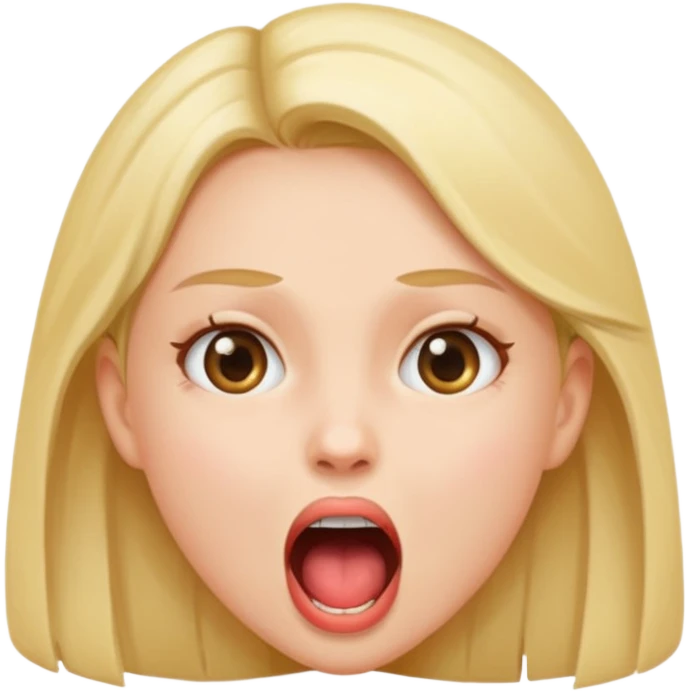 A girl opening her mouth super wide emoji