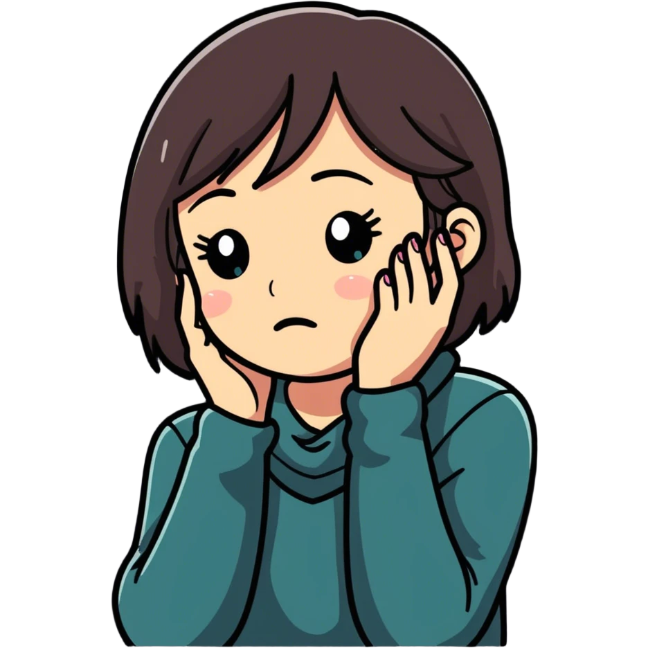girl hand around neck while crying  emoji