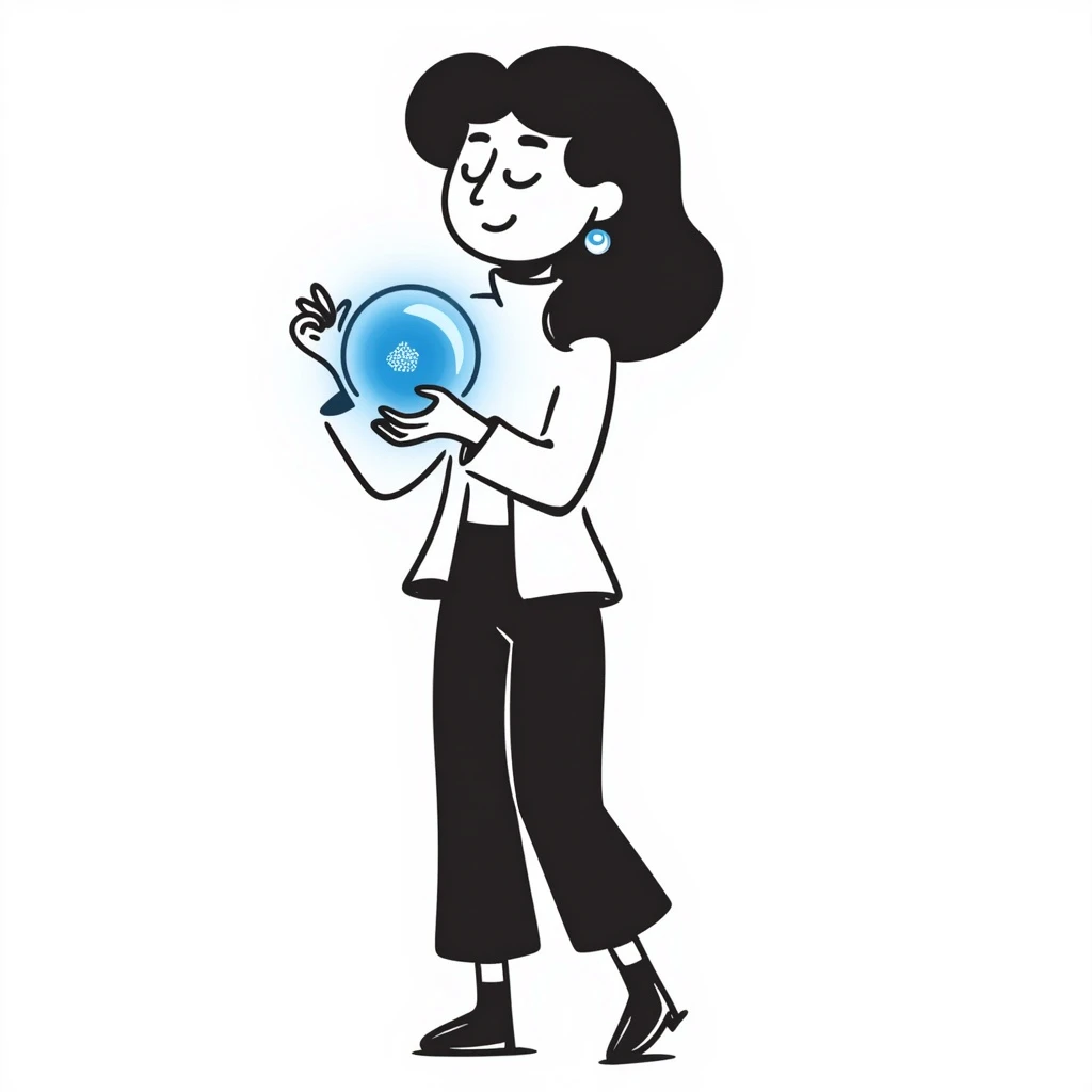 Magic woman with magic ball blue emoji