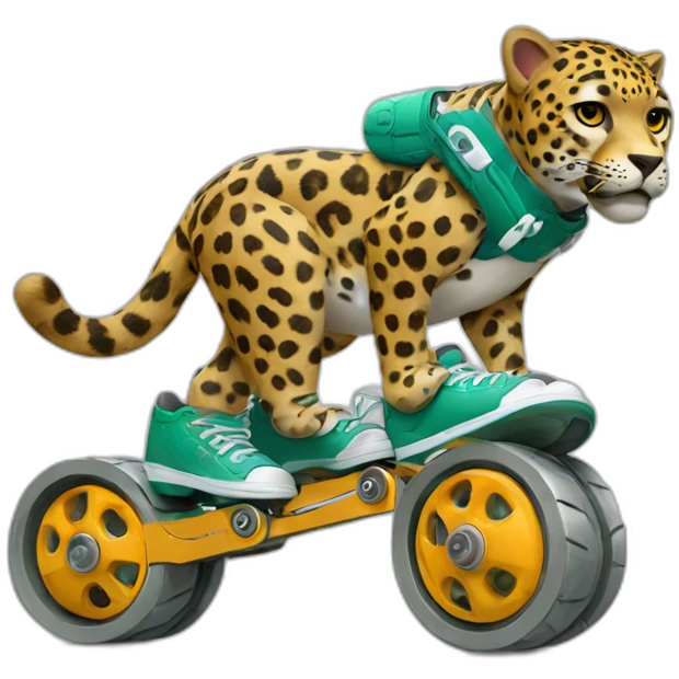 Jaguar wearing roller blades emoji
