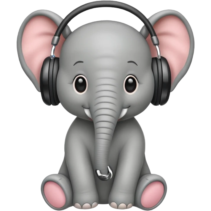baby elephant with headphone emoji