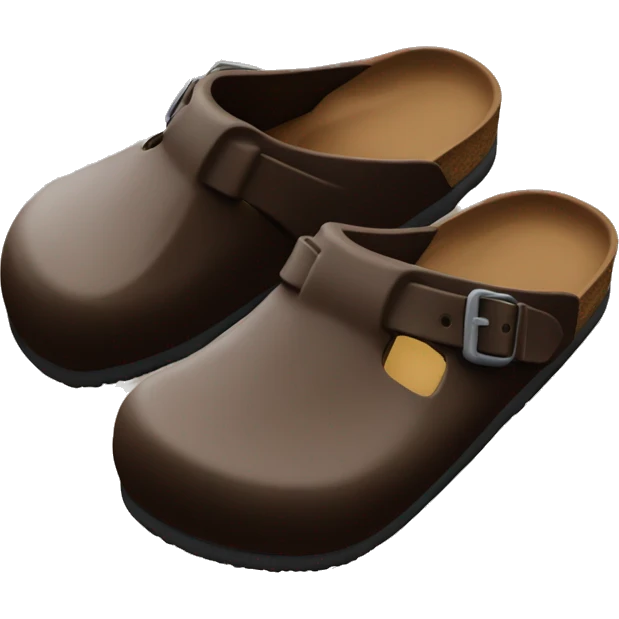 Chocolate mocha Birkenstock clogs emoji