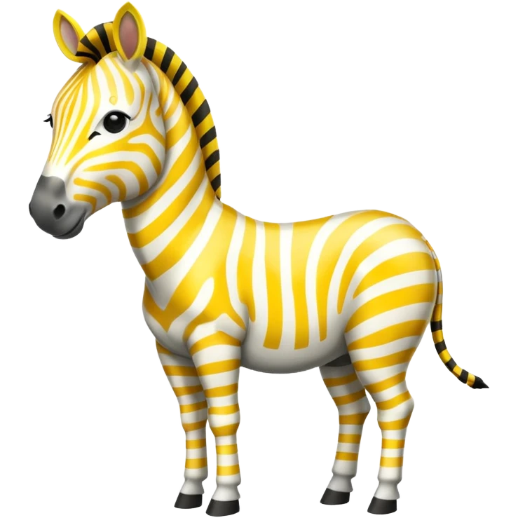 Yellow and white zebra emoji
