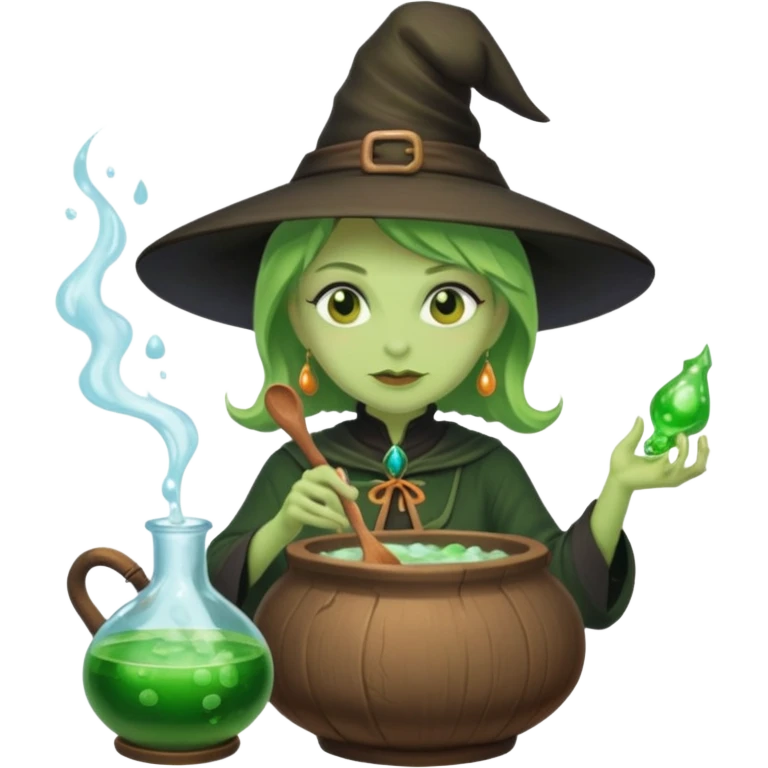 green witch cooking potion emoji
