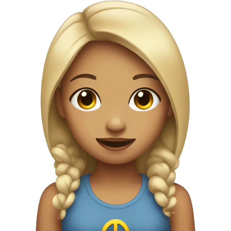 girl with peace sign on her face emoji