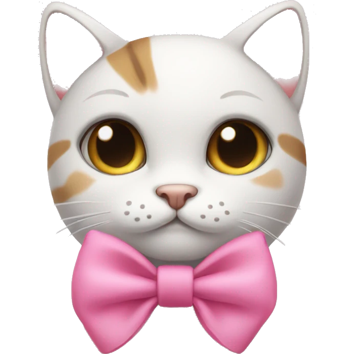 Cute cat with pink bow on head  emoji
