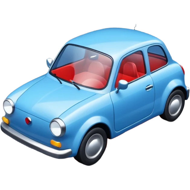 A simple 3D icon showing a road with a small blue car moving forward. The design uses blue, white, and black as main colors, with tiny red accents for the car lights. Clean, minimal, and easy to understand. emoji