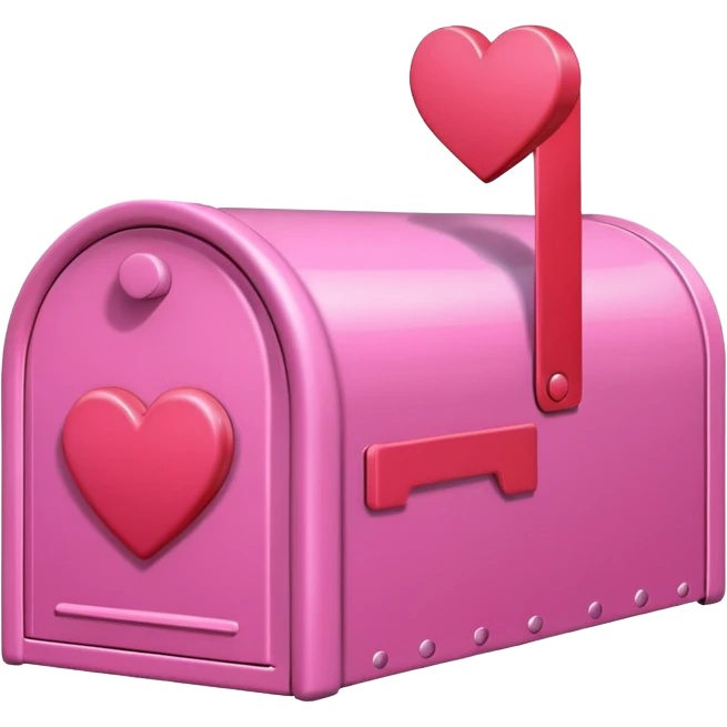 Pink mailbox with heart on it  emoji