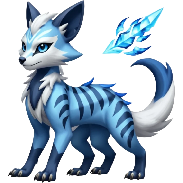 Elemental cool badass edgy realistic feral Genet-Absol-Kyurem-Zeraora-Primagen-fusion-creature  emoji