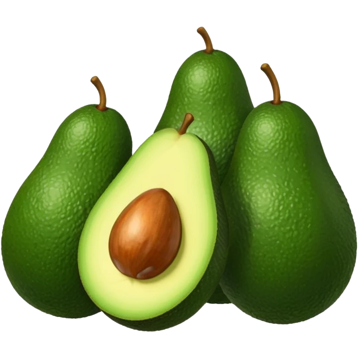 5 avocados whithout seed emoji