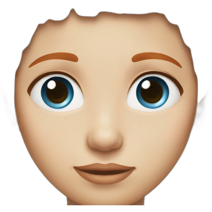 Redhead with light blu eyes emoji