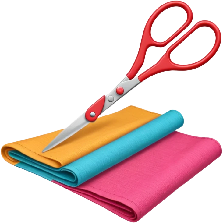 rolled fabric with scissors emoji