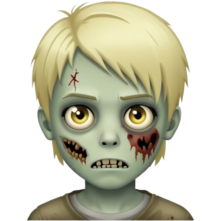 Boy zombie with blonde emo hair emoji