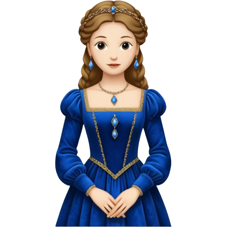 Renaissance lady, blue dress emoji